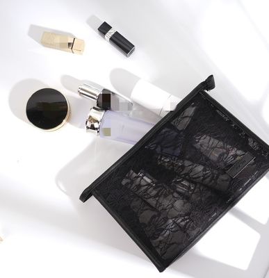 Borsa leggera da viaggio per lavarsi Moda Maglia Cosmetica Borsa per il trucco con logo personalizzato stampato