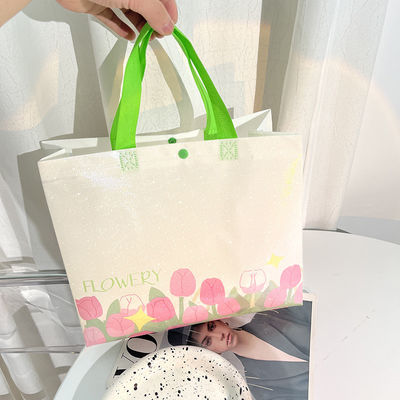 Borsa Tote non tessuta con angoli curvi e colore personalizzato Eco shopping personalizzato