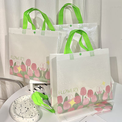 Borsa Tote non tessuta con angoli curvi e colore personalizzato Eco shopping personalizzato