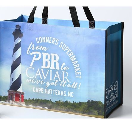 Borsa non tessuta laminata eco-friendly di medie dimensioni per boutique di shopping personalizzato