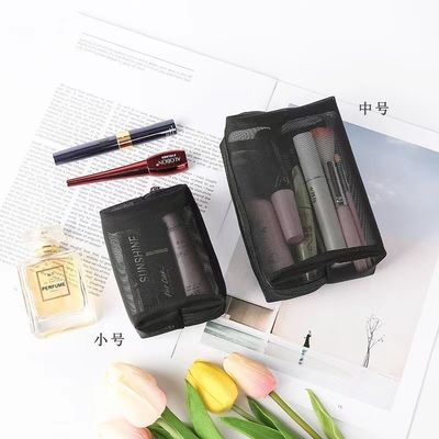 Borse a maglia nera Borse a maglia durabile personalizzate e borse da viaggio con borsa a zip a maglia