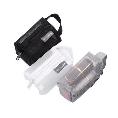 La vita quotidiana scolastica Acque resistenti a maglia di nylon poliestere Logo personalizzato Piccola borsa di trucco da viaggio