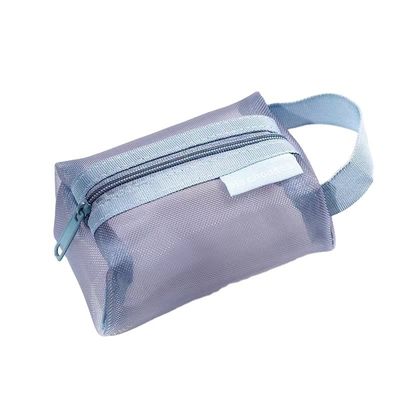 La vita quotidiana scolastica Acque resistenti a maglia di nylon poliestere Logo personalizzato Piccola borsa di trucco da viaggio