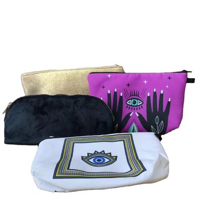 Acquisti Promozione Bellezza Poliestere Zipper Travel Makeup Cosmetici Borsa Medium Size