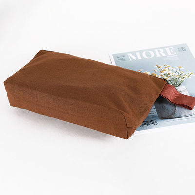 Borsa di matita con cerniera di tela per logo personalizzato, borsa di trucco stampata e articoli di viaggio essenziali