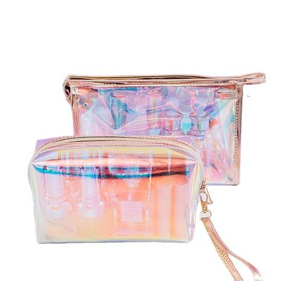 TPU Transparent Cosmetic Bag Custom Logo Beauty Multi-Function Laser Cosmetic Bag