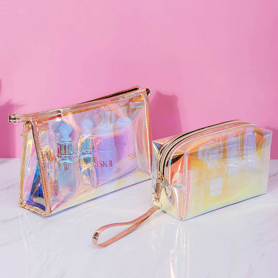 TPU Transparent Cosmetic Bag Custom Logo Beauty Multi-Function Laser Cosmetic Bag