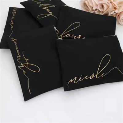 Doni personalizzati per damigelle di sposa Borse di trucco in tela bianca con chiusura a cerniera personalizzate