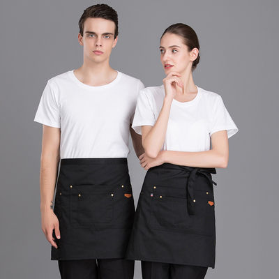 Poliestere cotone misto Mezzo grembiule vita con materiale denim e stampa del logo personalizzato