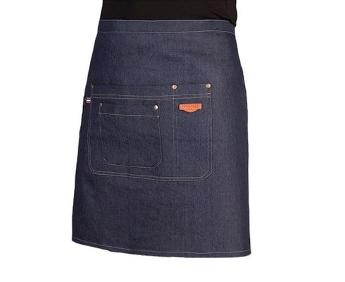 Poliestere cotone misto Mezzo grembiule vita con materiale denim e stampa del logo personalizzato