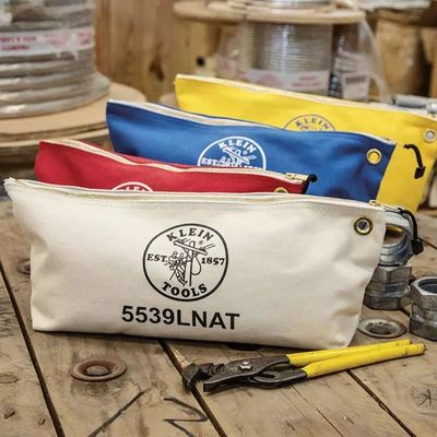 16 oz. Canvas Tool Multiuso sacchetto con cerniere metalliche e materiale RPET