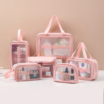 Chiusura a cerniera borsa di bellezza personalizzata con logo stampato e borsa cosmetica da viaggio