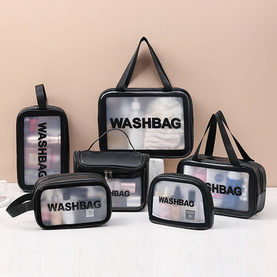Chiusura a cerniera borsa di bellezza personalizzata con logo stampato e borsa cosmetica da viaggio