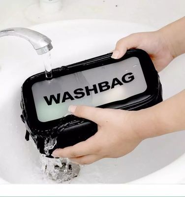 Chiusura a cerniera borsa di bellezza personalizzata con logo stampato e borsa cosmetica da viaggio