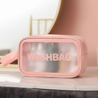 Chiusura a cerniera borsa di bellezza personalizzata con logo stampato e borsa cosmetica da viaggio