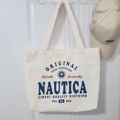 Due cinghie di stampa sacchetti di tessuto di tela semplice con logo personalizzato sacchetto di shopping in tessuto di cotone