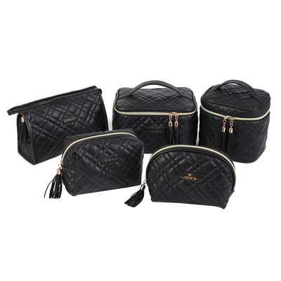 Sacchetti cosmetici con trucco in cuoio PU in stile moda con combinazione di colori personalizzata
