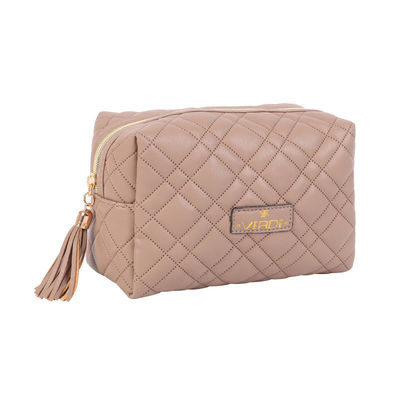 Sacchetti cosmetici con trucco in cuoio PU in stile moda con combinazione di colori personalizzata