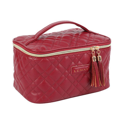 Sacchetti cosmetici con trucco in cuoio PU in stile moda con combinazione di colori personalizzata