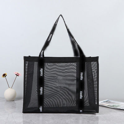 Logo personalizzato Borsa a sfera grande mercato alimentare Shopper regalo spiaggia rete di maglia di nylon Shopping