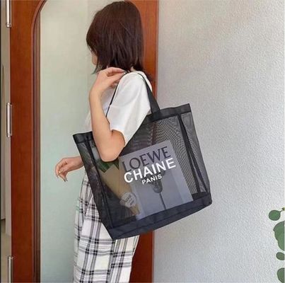 Logo personalizzato Borsa a sfera grande mercato alimentare Shopper regalo spiaggia rete di maglia di nylon Shopping