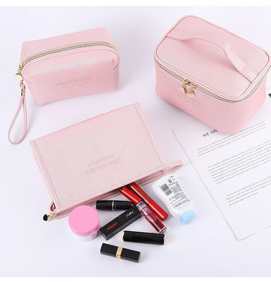 Borsa cosmetica in velluto per donne Set di 3 per viaggi Organizzatore di cerniere di bellezza