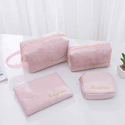 Logo personalizzato Borsa per trucco personalizzata Casse Borsa Set etichetta privata Borsa cosmetica di velluto