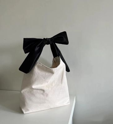 Colore personalizzato Alta capacità stile coreano Bow Hobo Casual Ragazza dolce Adolescenti Donne Acquisti Canvas Bag