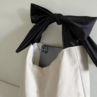 Colore personalizzato Alta capacità stile coreano Bow Hobo Casual Ragazza dolce Adolescenti Donne Acquisti Canvas Bag