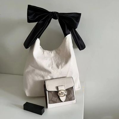 Colore personalizzato Alta capacità stile coreano Bow Hobo Casual Ragazza dolce Adolescenti Donne Acquisti Canvas Bag
