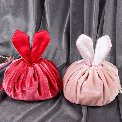 Borsa di trucco a stringa di velluto per cosmetici
