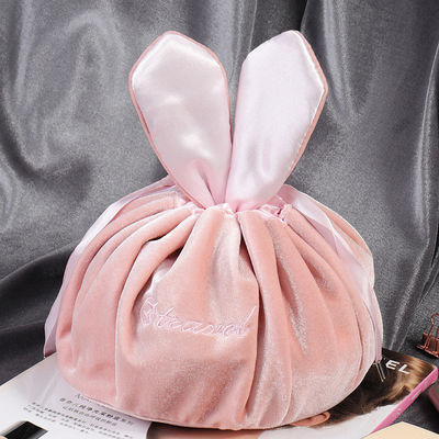 Borsa di trucco a stringa di velluto per cosmetici