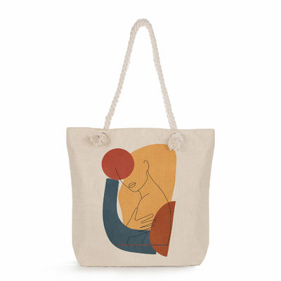 Borsa da shopping riutilizzabile in tela personalizzata con disegno stampato