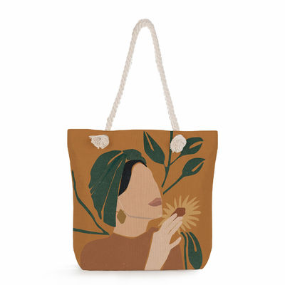 Borsa da shopping riutilizzabile in tela personalizzata con disegno stampato