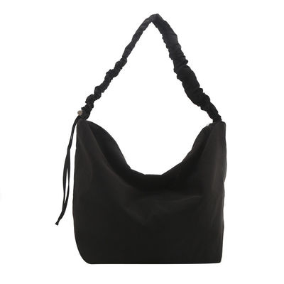 Borsa da spalla a stringa a piatto di nylon a grande capacità per donne Borse da shopping