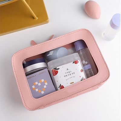 Sacchetto cosmetico in pelle rosa con OEM/ODM accettabile e tipo di modello solido