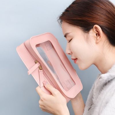 Sacchetto cosmetico in pelle rosa con OEM/ODM accettabile e tipo di modello solido