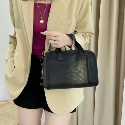Borsa cosmetica a maglia di nylon con cerniera La borsa di nylon per le donne