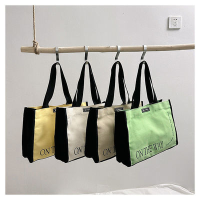 Sacchetto da shopping di cotone pesante a chiusura aperta con sacchetto da shopping di tela a colori personalizzati