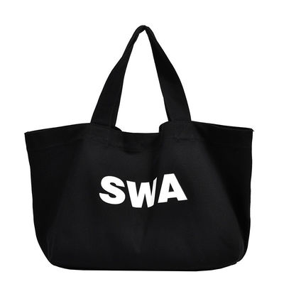 Eco Custom Large Canvas Tote Bag Cross Body Bag di cotone con tasca e zip