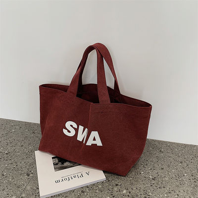 Eco Custom Large Canvas Tote Bag Cross Body Bag di cotone con tasca e zip