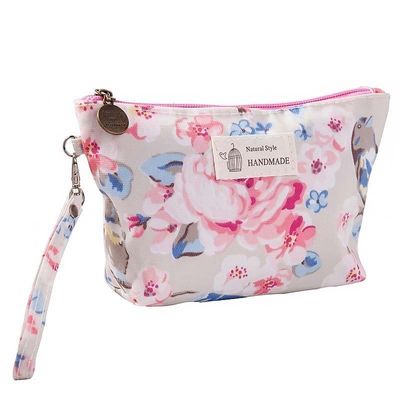 Borsa con cerniera a stampa floreale Borsa di trucco floreale carina per organizzare gli elementi essenziali della bellezza