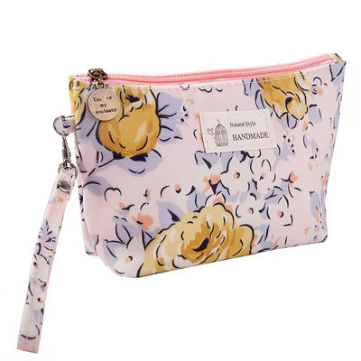 Borsa con cerniera a stampa floreale Borsa di trucco floreale carina per organizzare gli elementi essenziali della bellezza