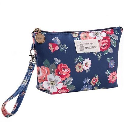 Borsa con cerniera a stampa floreale Borsa di trucco floreale carina per organizzare gli elementi essenziali della bellezza