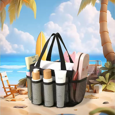 Summer Essential Mesh Beach Tote Bag con tasche multiple e colore personalizzato