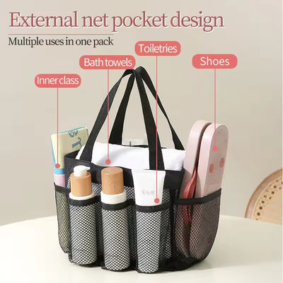 Summer Essential Mesh Beach Tote Bag con tasche multiple e colore personalizzato