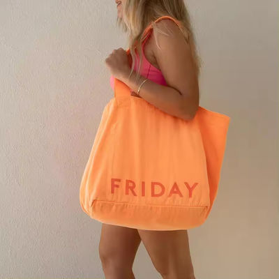 Sacchetto di cotone di tela di grandi dimensioni per lo shopping in spiaggia OEM/ODM accettabile da Creativity Design