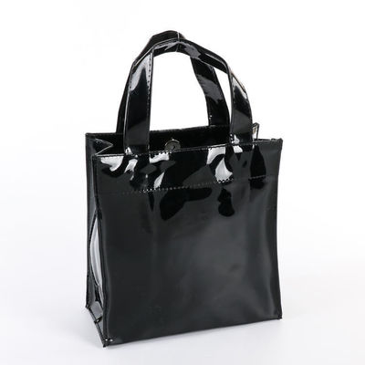 Disegno di stampa di moda su misura Gloss Mirror Tote Handle Sacchetto per la spesa con logo Sacchetto in PVC impermeabile