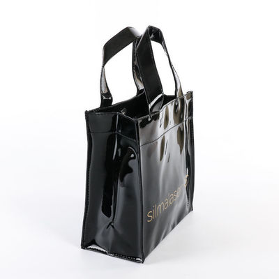 Disegno di stampa di moda su misura Gloss Mirror Tote Handle Sacchetto per la spesa con logo Sacchetto in PVC impermeabile