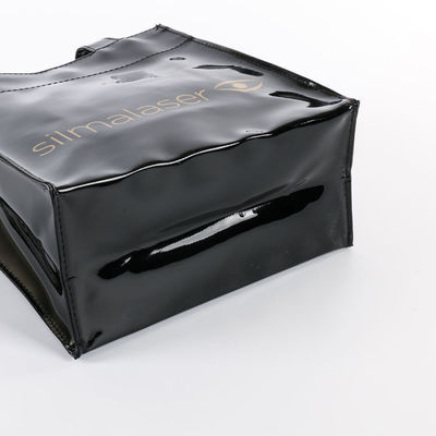 Disegno di stampa di moda su misura Gloss Mirror Tote Handle Sacchetto per la spesa con logo Sacchetto in PVC impermeabile